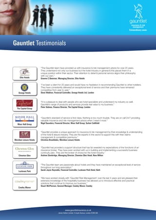 Gauntlet Insurance Gauntlet Brochure | PDF