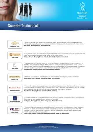 Gauntlet Insurance Gauntlet Brochure | PDF
