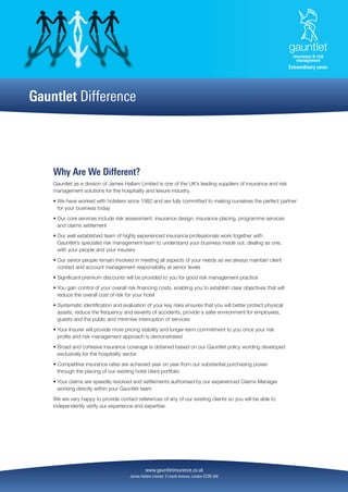 Gauntlet Insurance Gauntlet Brochure | PDF