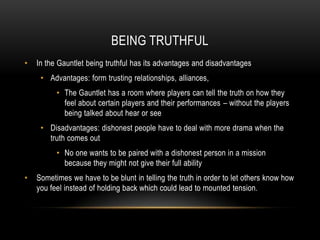 Productive ways to build team work?Rookies had better team work!CommunicationTeam MeetingsCoordination and Strategic Planning Encouraging Each OtherVeterans were constantly screaming at each otherControlling and telling others how to complete the taskSupporting Each otherVeterans seemed out to get each other the entire timeAssign Roles Choose Leaders – More than one leader at a time is not productive!