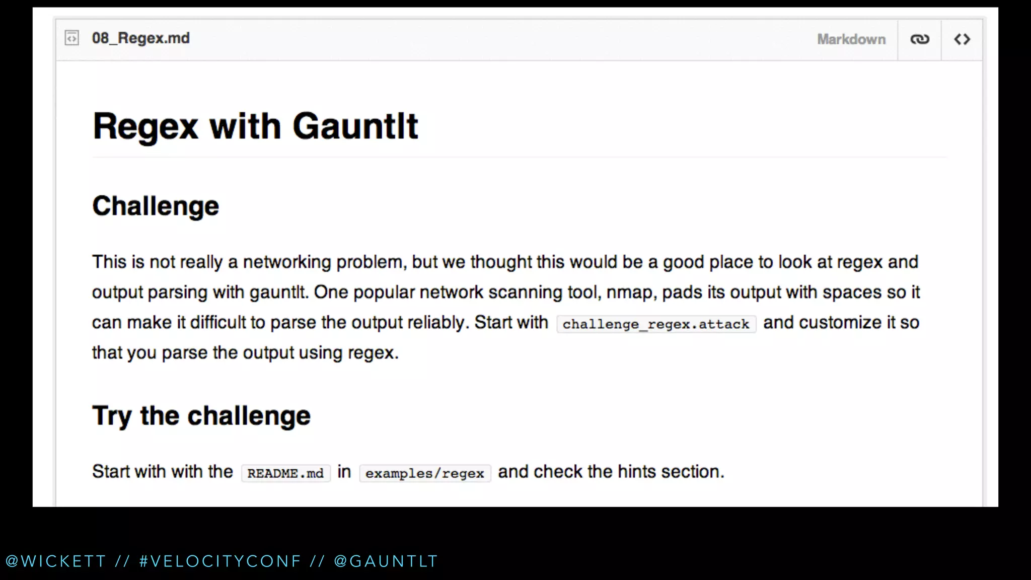 @ W I C K E T T / / # V E L O C I T Y C O N F / / @ G A U N T LT

 