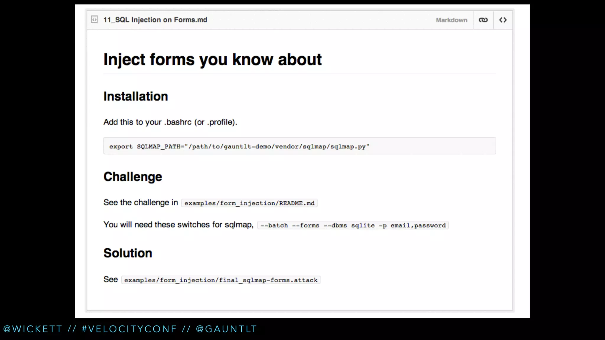 @ W I C K E T T / / # V E L O C I T Y C O N F / / @ G A U N T LT

 
