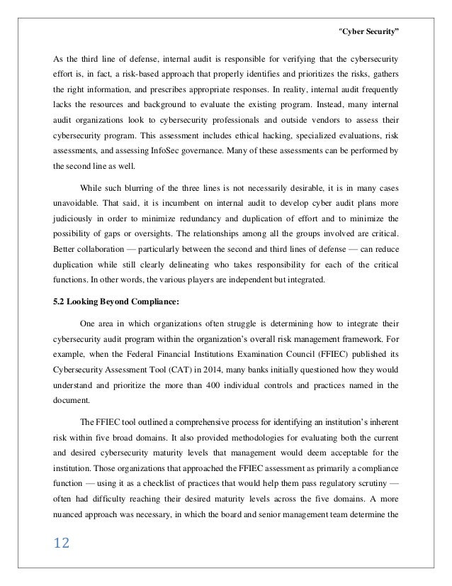 CYBER SECURITY audit course report