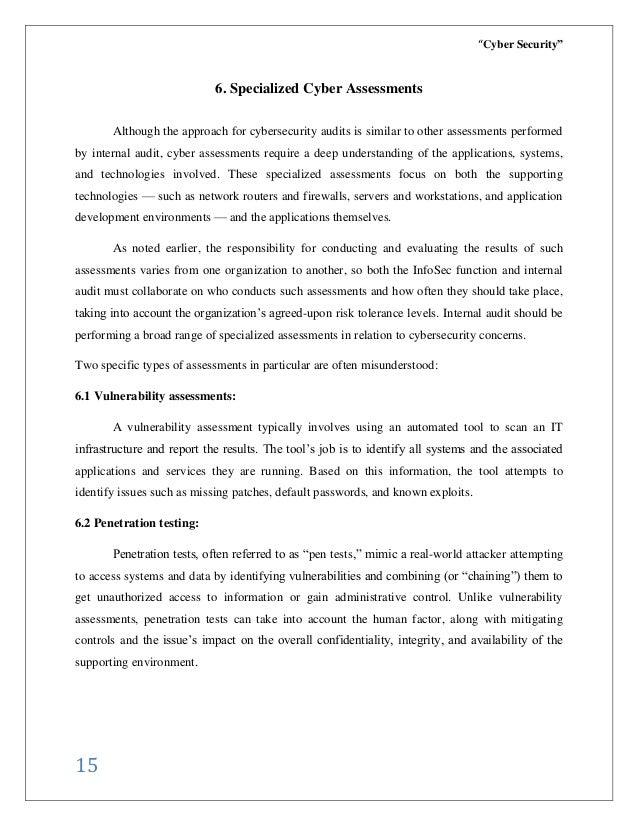 CYBER SECURITY audit course report