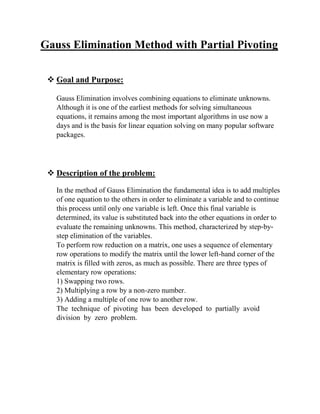 Gauss Elimination Method With Partial Pivoting | PDF | Physics | Science