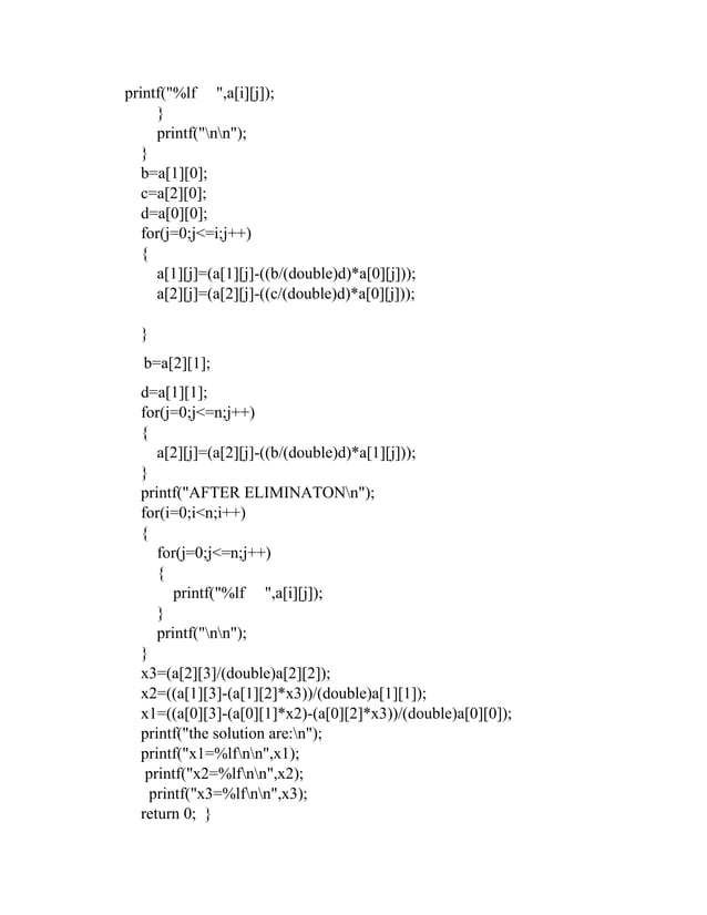 Gauss Elimination Method With Partial Pivoting
