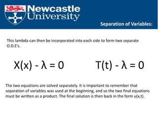 Diffusion Equation Separation Of Variables (if you\'re bored) | PPTX