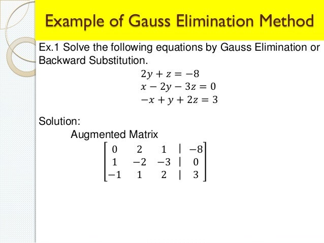 Gauss elimination & Gauss Jordan method