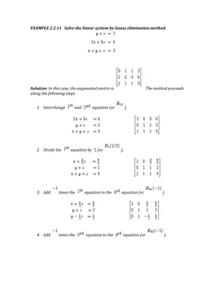 Gauss elimination method