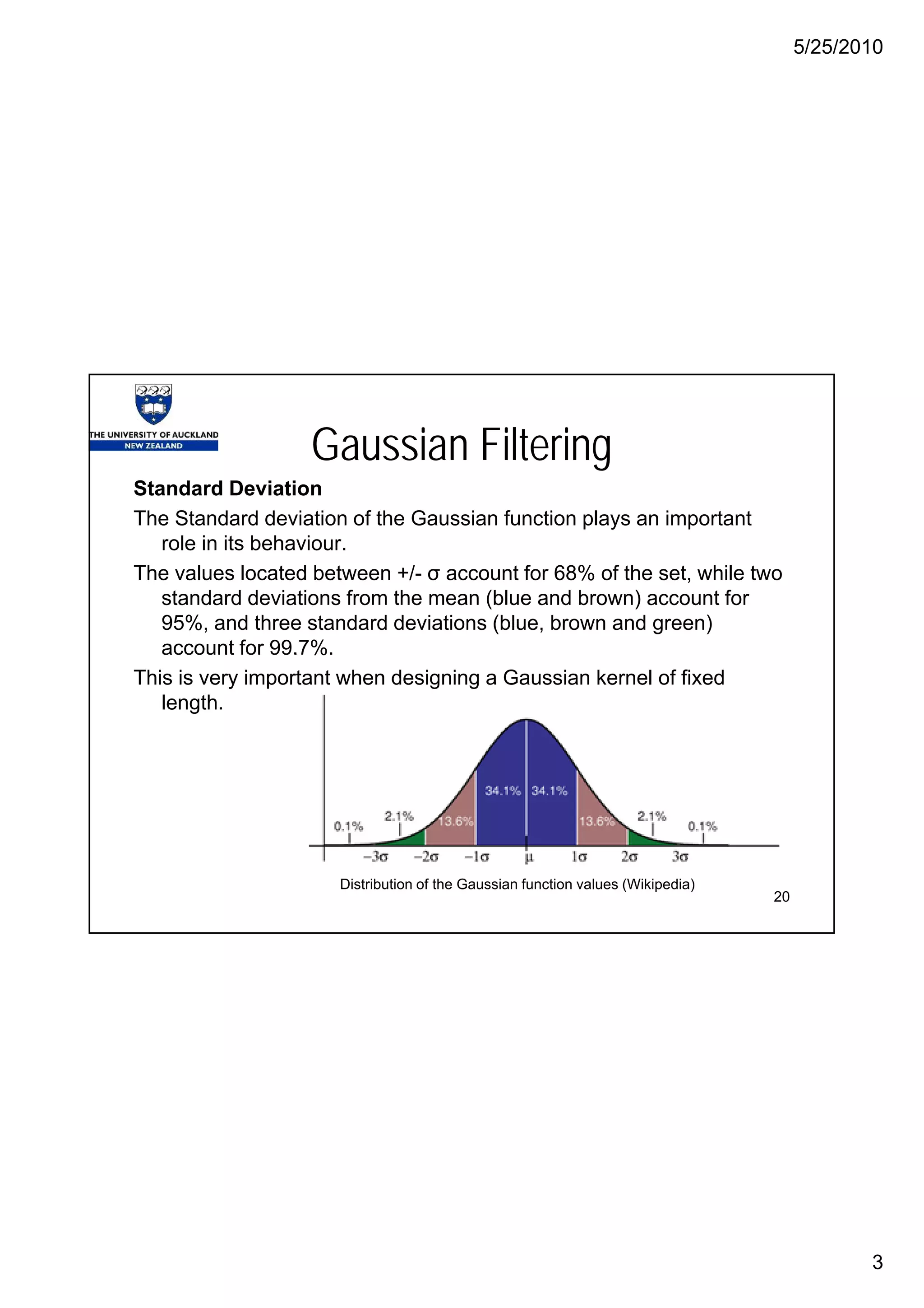 Gaussian filtering 1up | PDF