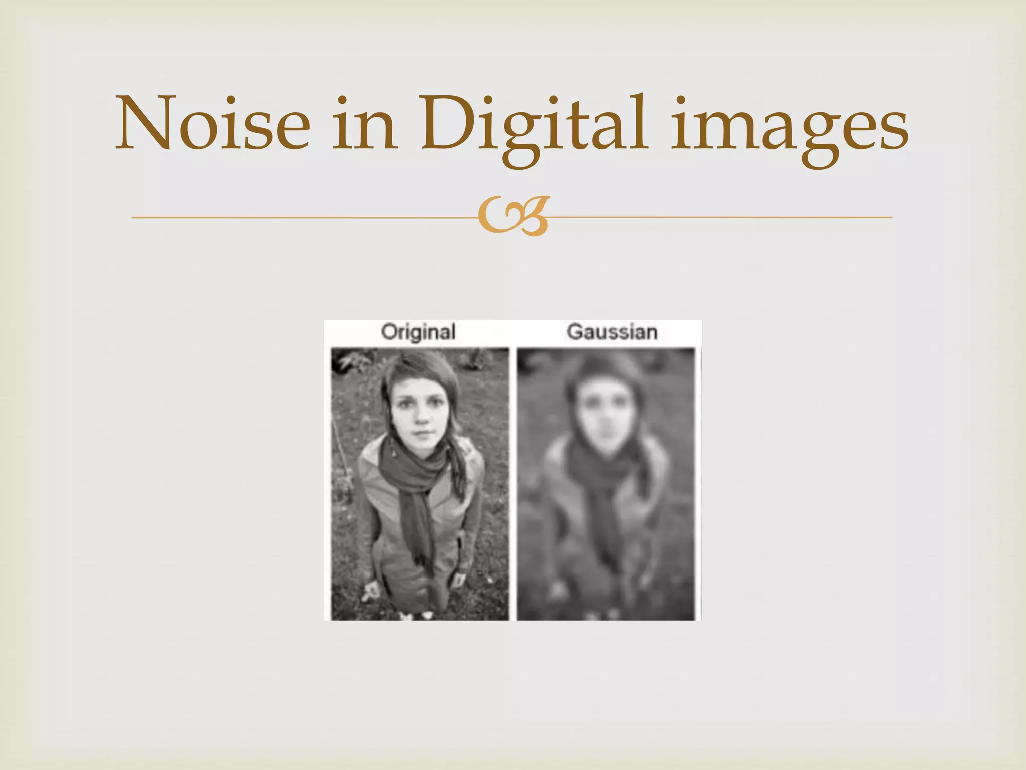
Noise in Digital images
 