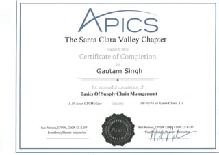 Gautam singh   basics of supply chain management