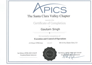 Gautam Singh - Execution and Control of Operations (ECO)