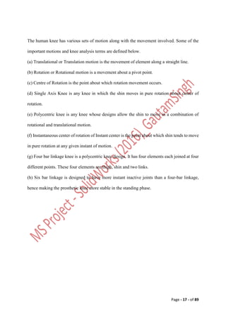 Design and Analysis of Affordable Artificial Knee Joint Model. Motion ...