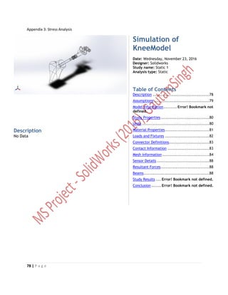 Design and Analysis of Affordable Artificial Knee Joint Model. Motion ...