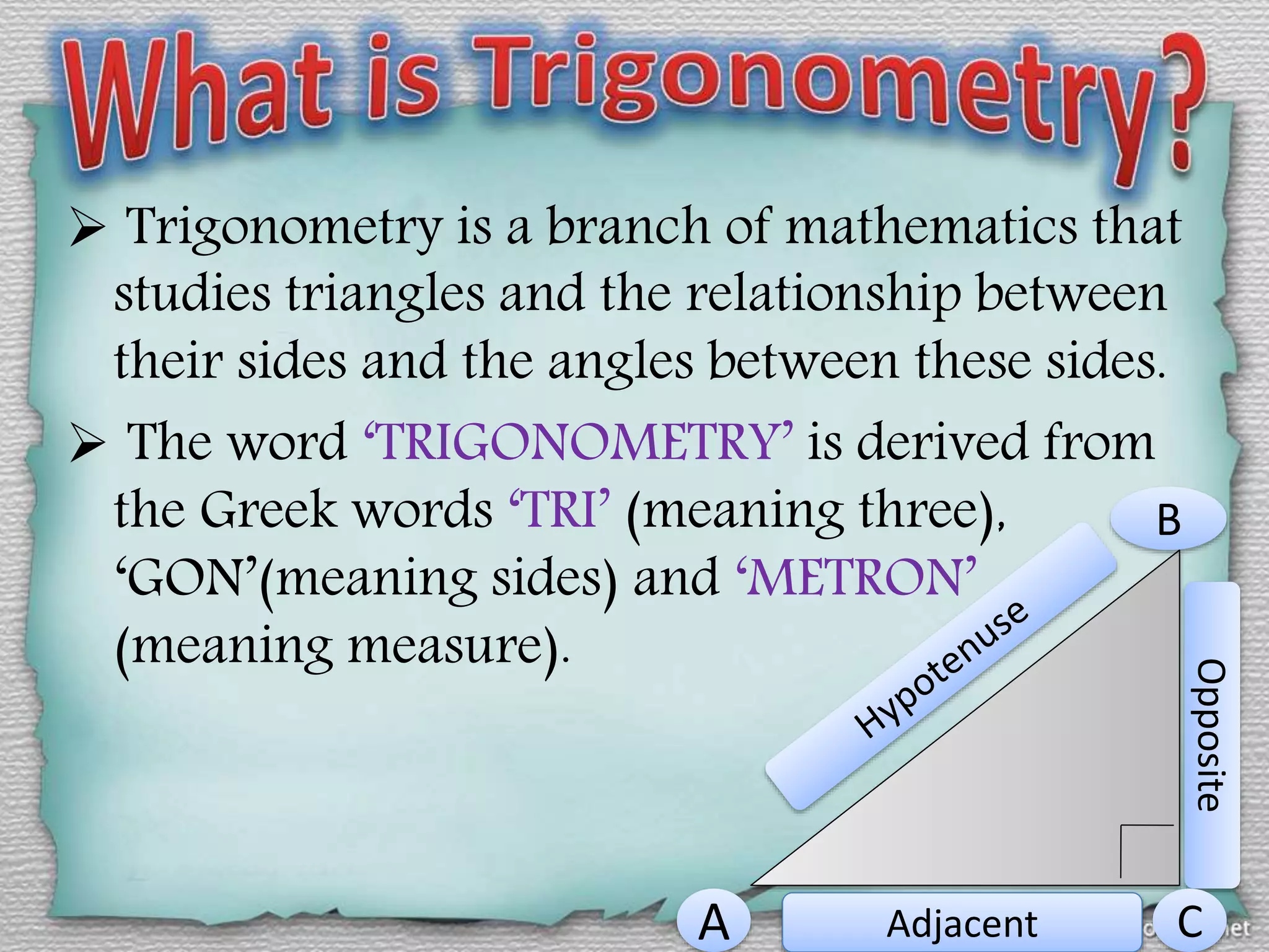 TRIGONOMETRY | PPTX | Physics | Science