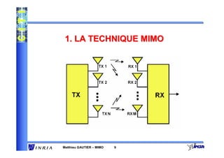 1. LA TECHNIQUE MIMO




Matthieu GAUTIER – MIMO   9
 
