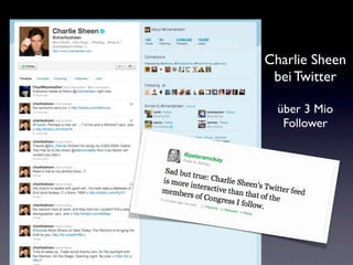 Charlie Sheen
 bei Twitter

  über 3 Mio
   Follower
 