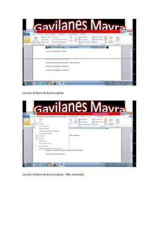 Lección12 Barra de Accesorápido
Lección13 Barra de Accesorápido - Más comandos
 