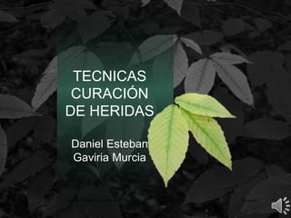 TECNICAS
CURACIÓN
DE HERIDAS
Daniel Esteban
Gaviria Murcia
06/11/2017DANIEL ESTEBAN GAVIRIA MURCIA 1
 