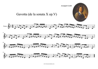 Gavotta (de la sonata X op.V) - flauta score | PDF
