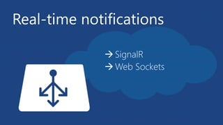 Real-time notifications
SignalR
Web Sockets
 