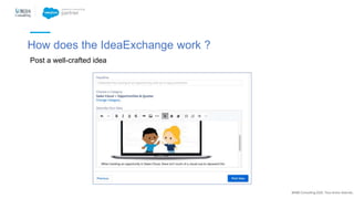 @NBS Consulting 2020. Tous droits réservés.
How does the IdeaExchange work ?
Post a well-crafted idea
 