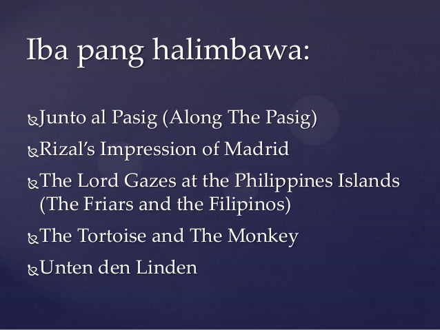 Mga Gawa Ni Dr. Jose P. Rizal