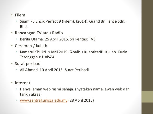 Gaya penulisan apa uni sza