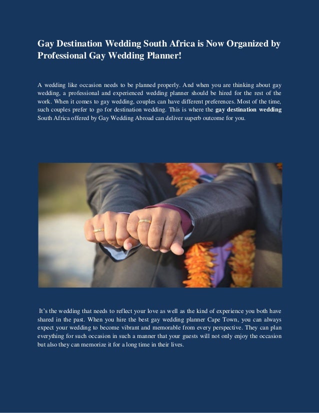 Gay Destination Wedding South Africa Is Now Organized By Professio