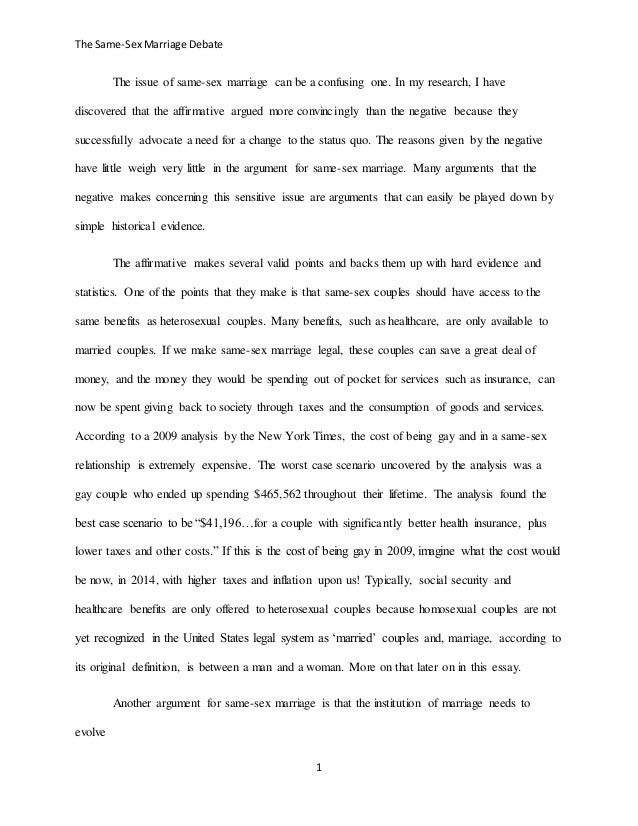 Реферат: Gay Marriage Essay Research Paper Gay Marriage