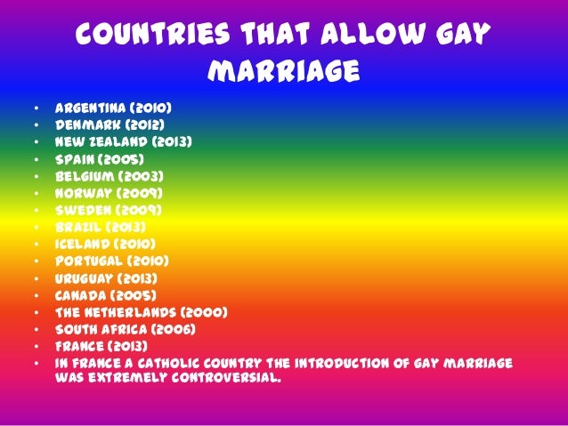 Countries Allow Gay Marriage 96