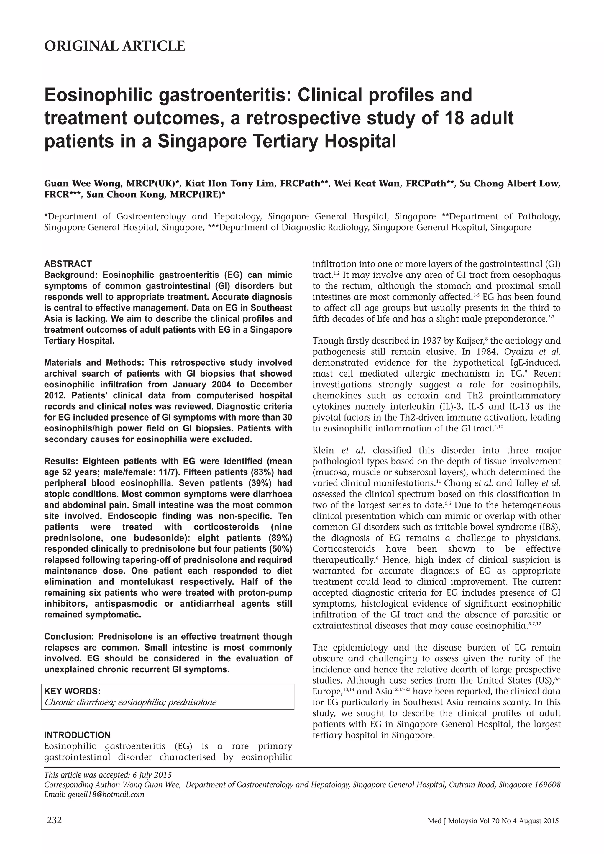 eosinophilic gastroenteritis | PDF