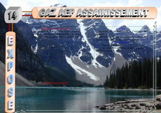 2- Distribution en circuit fermé :
C’est un système de distribution ou les colonnes
montantes deviennent descendantes et sont
reliées entre elles, en parties hautes du bâtiment.
Avantage:
- Régularité de la distribution a l’intérieur du
bâtiment.
- Possibilité d’isoler une dérivation sans apporter de
troubles importants au reste de distribution.
Inconvénients:
- Réseau plus coûteux.
- Les robinets d’arrêt et les compteurs sont
difficiles à repérer
3- Distribution en parapluie:
C’est un système de distribution dans lequel la ceinture
principale est reportée à l’étage le plus élevé du bâtiment.
 