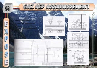 b) les eaux domestiques :
1_Appareillage et fonctionnement :
Le lavabo :
Il est posé sur un pied ou sur des
consoles.
 