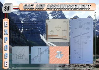 La ventilation :
Les conduites d’aérations ont pour but d’éviter
le phénomène de siphonage des appareils
sanitaires et de garder un bon écoulement des
eaux.
Il on existe deus sortes : ventilation
primaire et ventilation secondaire.
Lorsque ces chutes sont inexistantes un
système d’aérateur a membrane peut résoudre
le problème.
 
