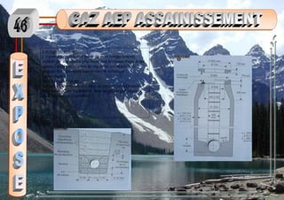 Les regards siphon :
Ce sont des regards composés de deux compartiments
séparés par une chaîne plus basse que le niveau d’eau et qui
sépare l’entrée et la sortie du regard ce qui empêche le
passage des mauvaises odeurs vers le collecteur.
Les avaloirs :
les bouches d’égouts :
Servant à l’absorption des eaux de surface, où les trouve
dans les rues, sur les toitures, dans les places publiques et
dans les cours d’immeubles.
 