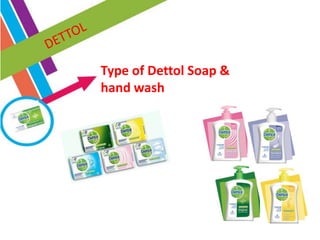 Type of Dettol Soap &
hand wash
 