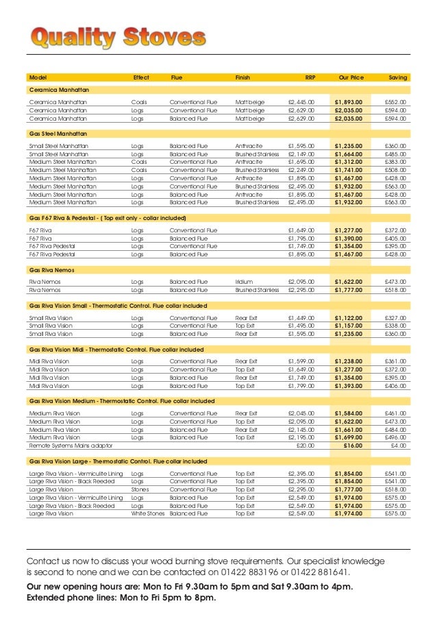 Gazco Stoves Prices List Quality Stoves