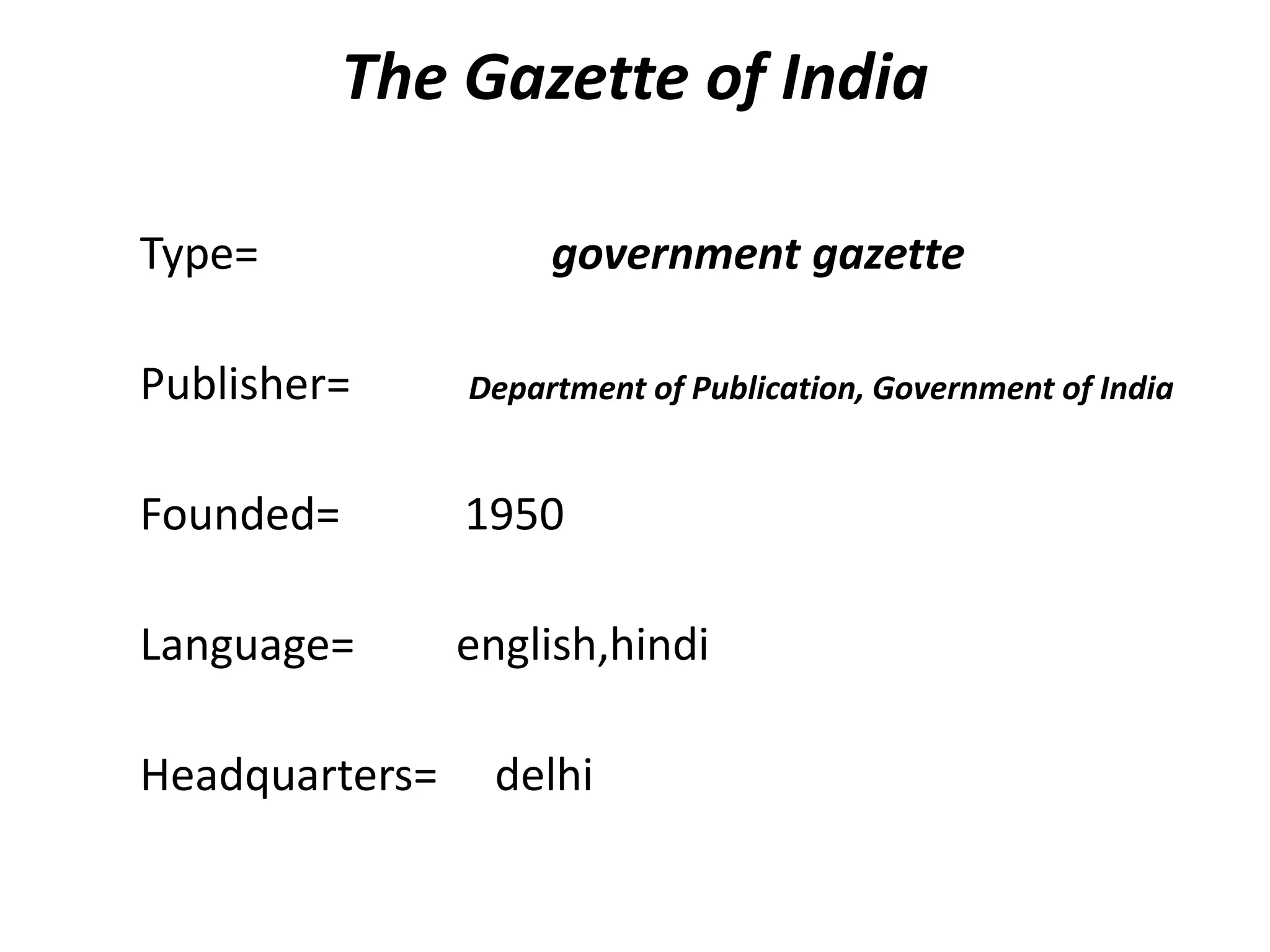 Gazette Notification Pptx