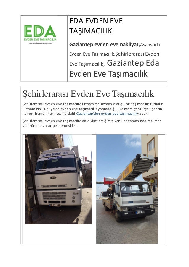 Gaziantep evden eve taşımacılık makale