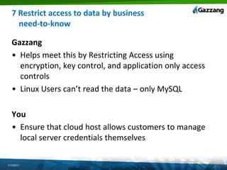 3 Protect stored dataGazzangezNcrypthelps:Manage access control Only authorized users running authorized applications can decrypt cardholder data.  