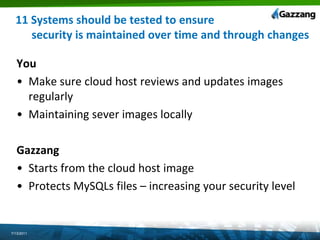 4 Encrypt transmission of cardholder data across public networksYouVerify the use of encryption (for example, SSL/TLS or IPSEC) wherever cardholder data is transmitted or received over open, public networksRequire SSL Connections in MySQL Access Control Settings for any “remote” User7/13/2011