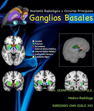 Anatomía Radiológica y Circuitos Principales

Ganglios Basales




              DR. CESAR ROSENBERG GLZ.

                          Medico-Radiólogo

               EGRESADO CMN SIGLO XXI
 