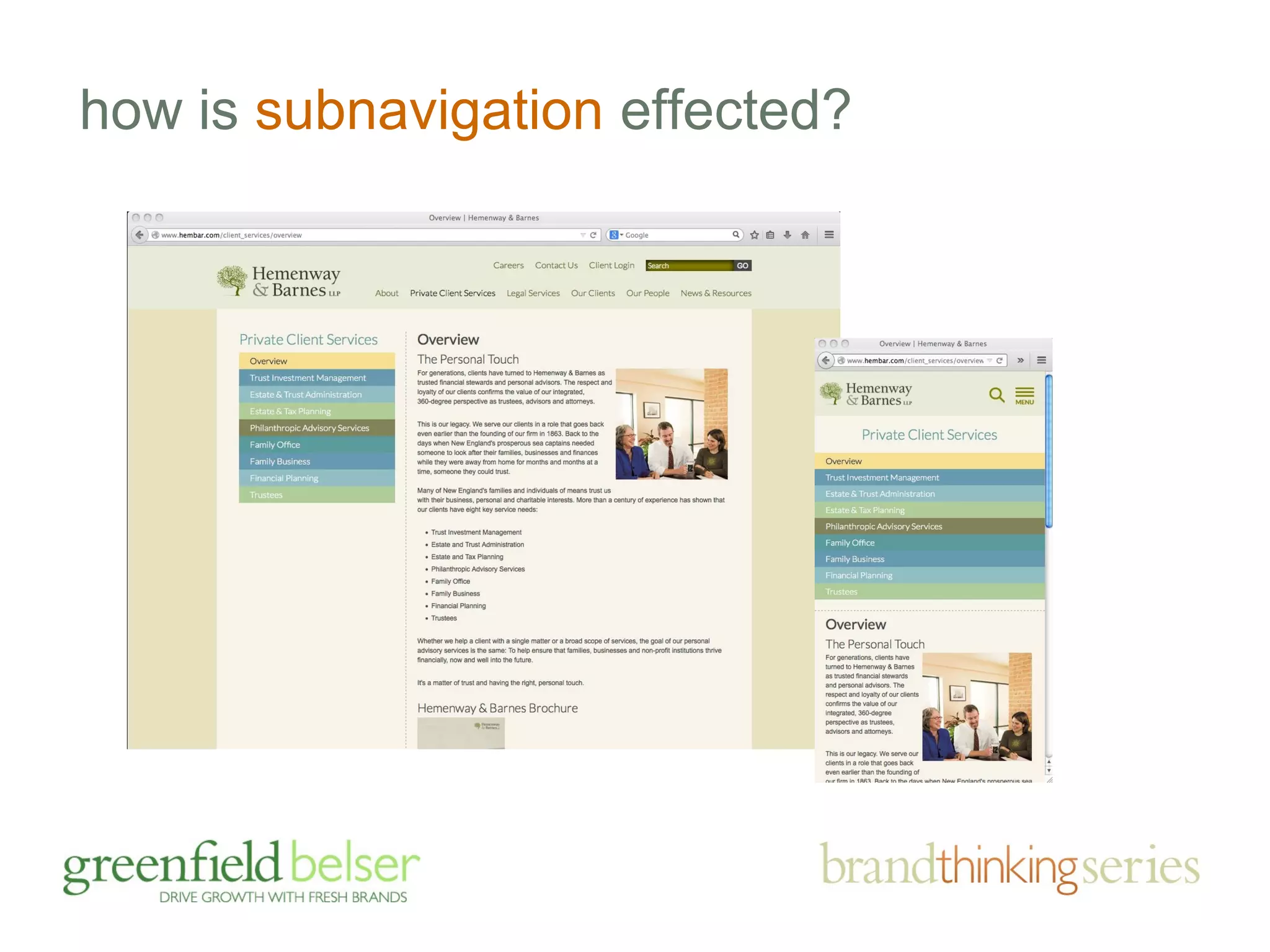 how is subnavigation effected? 
 