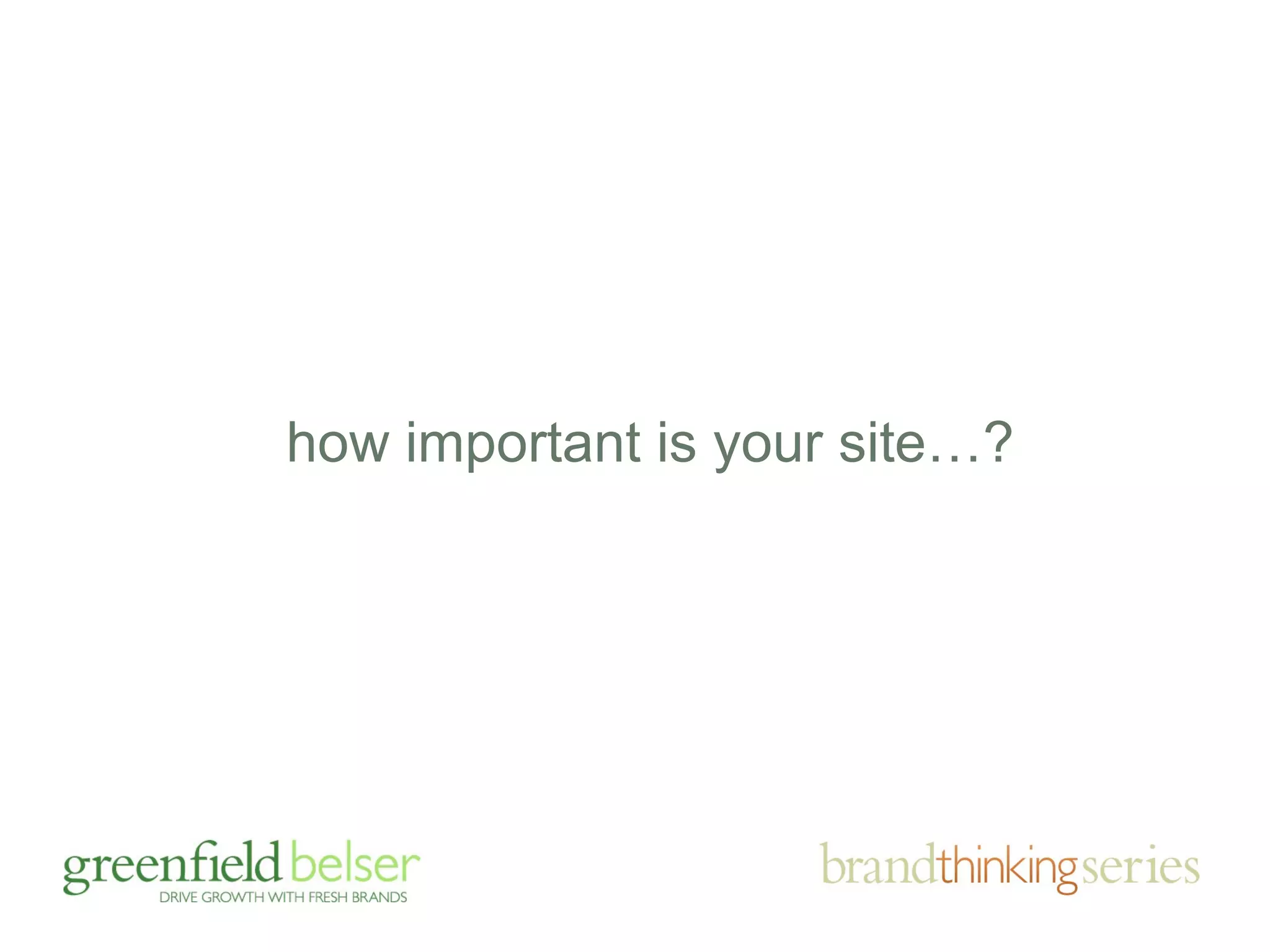 how important is your site…? 
 