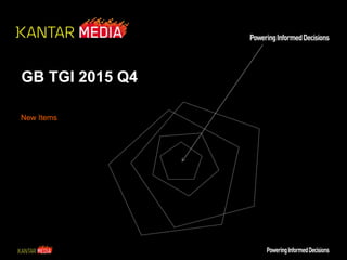 GB TGI 2015 Q4
New Items
 