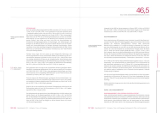 047 KWG | Geschäftsbericht 2012 | Vermögens-, Finanz- und Ertragslage, Nachtragsbericht, Risiko- und Chancenbericht046 KWG | Geschäftsbericht 2012 | Vermögens-, Finanz- und Ertragslage
46,5MIO. EURO KONZERNÜBERSCHUSS IN 2012
KONZERNLAGEBERICHT
KONZERNLAGEBERICHT
ERTRAGSLAGE
Auch das operative Bestandsgeschäft der KWG entwickelte sich mit einem von EUR
1,2 Mio. in 2011 auf EUR 2,3 Mio. in 2012 gestiegenen Funds from Operations (FFO
= operatives Ergebnis) positiv, was sich auch in den mit EUR 27,9 Mio. um EUR 6,2
Mio. höheren Umsatzerlösen gegenüber dem Vorjahr (EUR 21,7 Mio.) widerspiegelt.
Dabei leitet sich der FFO ab vom Konzernjahresüberschuss und wird um Einmalef-
fekte bereinigt, wie dem Ergebnis aus der Bewertung der Immobilien zum beizule-
genden Zeitwert, dem Ertrag aus einem Lucky Buy, den Abschreibungen auf
immaterielle Vermögensgegenstände und Sachanlagen, den Aufwendungen und
Erträgen aus der Bildung aktiver und passiver latenter Steuern sowie der Aufwen-
dungen aus Forderungsverlusten und übrigen einmaligen Sachverhalten. Dieses
manifestiert erneut das nachhaltig ertragsreiche Geschäftsmodell der KWG. Hierzu
haben die zum Jahresende 2012 erworbenen Immobilien aus dem Tower-Portfolio
noch keinen Beitrag geleistet.
Hierüber hinaus trugen die nicht zuletzt aus den erfolgreichen Sanierungs- und
Vermietungsmaßnahmen heraus resultierenden Effekte aus der Bewertung der als Fi-
nanzinvestition gehaltenen Immobilien mit EUR 41,6 Mio. (2011: EUR 8,8 Mio.) sowie
ein sonstiger betrieblicher Ertrag, aus der erfolgswirksamen Vereinnahmung eines
passivischen Unterschiedsbetrag aus der Erstkonsolidierung (Lucky Buy) in Höhe von
EUR 13,1 Mio. (2011: EUR 1,5 Mio.) zum Ergebnis der gewöhnlichen Geschäftstätig-
keit 2012 in Höhe von EUR 56,9 Mio. nach EUR 11,9 Mio. im Vorjahr bei.
Dem gegenüber steht ein aufgrund des ausgeweiteten Portfolios gestiegener Materi-
alaufwand (umlagefähige Betriebskosten aus der Bewirtschaftung der Immobilien)
von EUR 8,4 Mio. (2011: EUR 7,0 Mio.) sowie gestiegene Aufwendungen aus Invest-
ment Properties (nicht umlagefähige Betriebskosten aus der Bewirtschaftung der
Immobilien) von EUR 4,4 Mio. (2011: EUR 3,4 Mio.).
Trotz der aufgrund der Refinanzierungen günstigeren Durchschnittszinssätze in der
Fremdfinanzierung sind die Zinsaufwendungen aufgrund der für die in 2012 getätig-
ten Investitionen zusätzlich aufgenommenen Finanzschulden von EUR 6,4 Mio. im Vor-
jahr auf EUR 7,5 Mio. im Berichtsjahr gestiegen.
Aufgrund der mit der Ausweitung des Portfolios einhergehenden Intensivierung der
Personalstärke haben sich auch die Personalkosten mit EUR 3,0 Mio. in 2012 gegen-
über EUR 2,3 Mio. im Vorjahr erhöht.
Die Steuerbelastung des gewöhnlichen Geschäftsergebnisses ist primär aufgrund der
latenten Steuern auf die Bewertungseffekte von EUR 1,5 Mio. in 2011 auf EUR 9,6
Mio. im Geschäftsjahr 2012 gestiegen. Darüber hinaus werden die Steuern vom Ein-
kommen und vom Ertrag aufgrund des Gesellschafterwechsels bei der KWG AG in
Höhe von EUR 1,8 Mio. durch den Wegfall von aktiven latenten Steuern auf steuerli-
che Verlustvorträge belastet.
Insgesamt hat die KWG ein Konzernergebnis vor Steuern (EBT) in Höhe von EUR 56,9
Mio. nach EUR 11,9 Mio. im Vorjahr erzielt. Nach Steuern ergab sich ein Konzernjah-
resüberschuss in Höhe von EUR 46,5 Mio. nach EUR 9,8 Mio. im Vorjahr.
NACHTRAGSBERICHT
Die im österreichischen ATX gelistete conwert Immobilien Invest SE, Wien/Österreich,
(conwert) hat am 6. März 2013 bekannt gegeben, dass sie ihren Anteil an der im Entry
Standard der Frankfurter Wertpapierbörse notierten KWG (Kommunale
Wohnen) AG auf insgesamt 75,7 % erhöht hat. Bereits im Dezember 2012 hatte con-
wert einen Mehrheitsanteil von rund 60 % an der KWG (Kommunale Wohnen) AG er-
worben, der unter dem Vorbehalt der kartellrechtlichen Freigabe stand. Mit Datum
vom 21. Januar 2013 hat die conwert gemäß §§ 20 Abs. 1,3 und 4, 21 Abs. 1 und 2
AktG mitgeteilt, dass sie eine Mehrheitsbeteiligung an der KWG Kommunale Wohnen
AG hält. Der Vorstand der KWG (Kommunale Wohnen) AG begrüßt das Engagement
des neuen, starken Kernaktionärs als strategischen Partner mit dem Ziel, einen Kon-
zern führender Immobilienbestandshalter – insbesondere in Deutschland – zu formen.
Am 19. Februar 2013 hat Herr Stavros Efremidis bekannt gegeben, dass er – wie zuvor
angekündigt – sein Vorstandsmandat auf eigenen Wunsch und im Einvernehmen mit
dem Aufsichtsrat niederlegt und zum 20. Februar 2013 in das geschäftsführende Di-
rektorium der conwert wechselt. Die KWG Kommunale Wohnen AG wird seither von
Herrn Torsten P. Hoffmann als Alleinvorstand geführt. Die Unternehmenssituation hat
sich dadurch weder in strategischer noch in operativer Hinsicht geändert. Laufende
Projekte werden fortgesetzt.
Fünf der sechs Aufsichtsratsmitglieder haben im Einvernehmen mit dem neuen Mehr-
heitsaktionär mit Wirkung zum 28. Februar 2013 ihre Ämter niedergelegt. Mit Schrei-
ben vom 7. März 2013 wurde die gerichtliche Bestellung neuer Aufsichtsratsmitglieder
beantragt.
Weitere wesentliche Ereignisse nach dem Ende des Berichterstattungszeitraums sind
nicht eingetreten.
RISIKO- UND CHANCENBERICHT
RISIKOMANAGEMENT UND INTERNES KONTROLLSYSTEM
Jedes unternehmerische Handeln ist aufgrund bestehender Unsicherheiten innerhalb
und außerhalb des Konzerns mit Chancen und Risiken verbunden. Daher setzt sich das
Unternehmen im Rahmen einer nachhaltigen und zukunftsorientierten Unternehmens-
politik bewusst unterschiedlichen Risiken aus, die Auswirkungen auf das operative
Geschäft der KWG haben können. Die Zielsetzung des Risikomanagementsystems
Seite 73 – Anhang
Materialaufwand
conwert Immobilien Invest SE
neuer Kernaktionär
Positives operatives Bestands-
geschäft
 