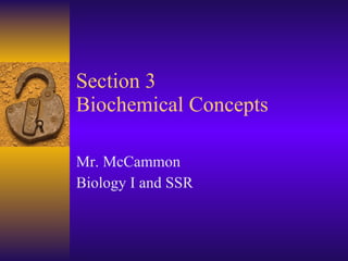 Section 3 Biochemical Concepts  Mr. McCammon Biology I and SSR 