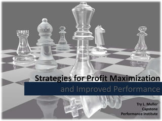 Strategies for Profit Maximization and Improved Performance TRY MULLER	 MBA CAPTSTONE December 28, 2010 Try L. Muller Capstone Performance Institute 